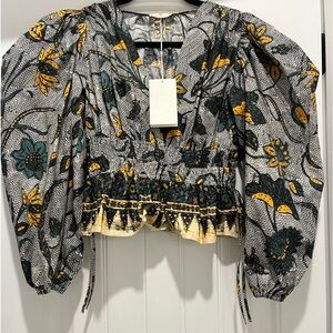 Ulla Johnson new with tags Shira blouse, in pattern portafino